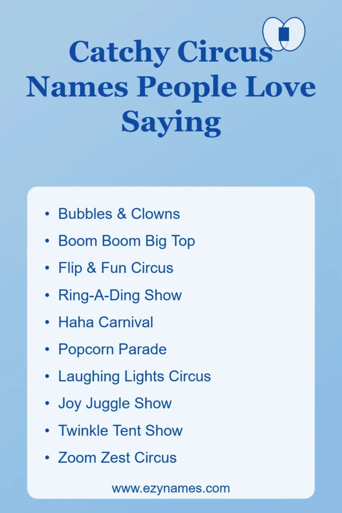 Catchy Circus Names People Love Saying