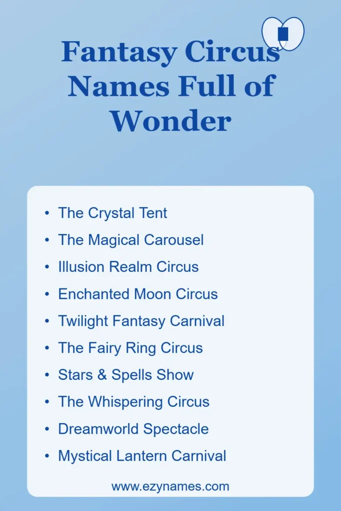 Fantasy Circus Names Full of Wonder