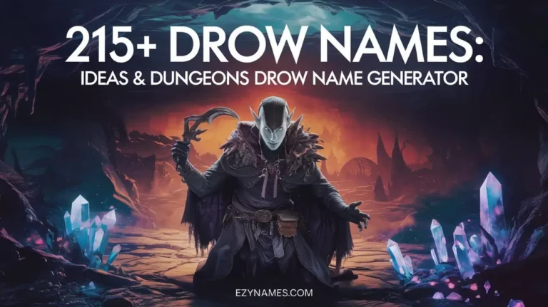 215+ Drow Names: Ideas & Dungeons Drow Name Generator