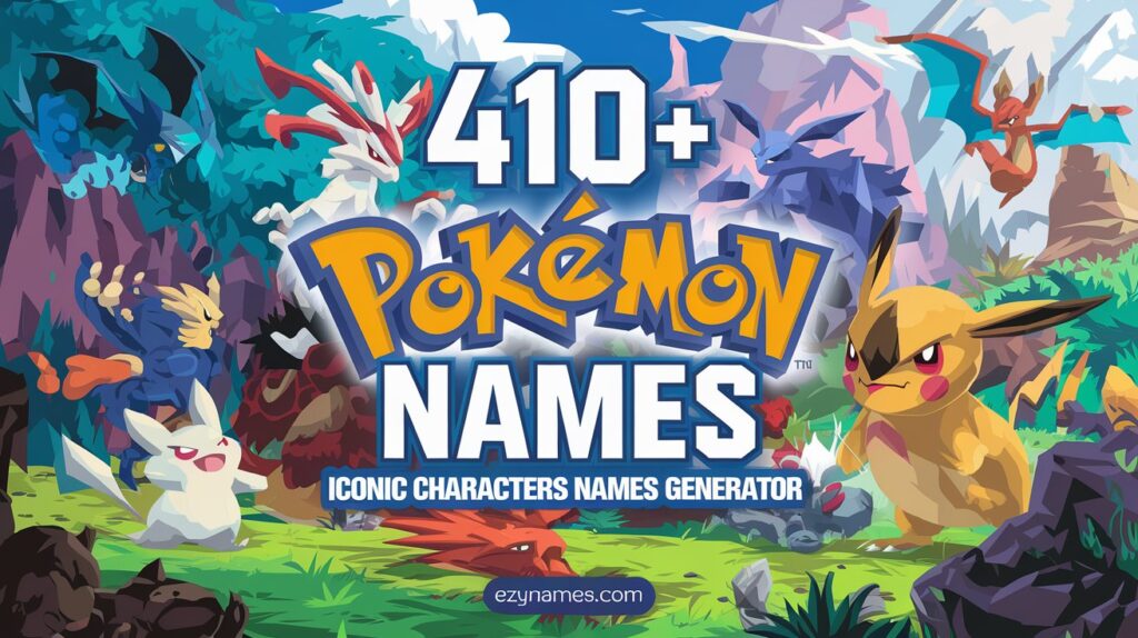 410+ Pokemon Names: Iconic Characters Names Generator