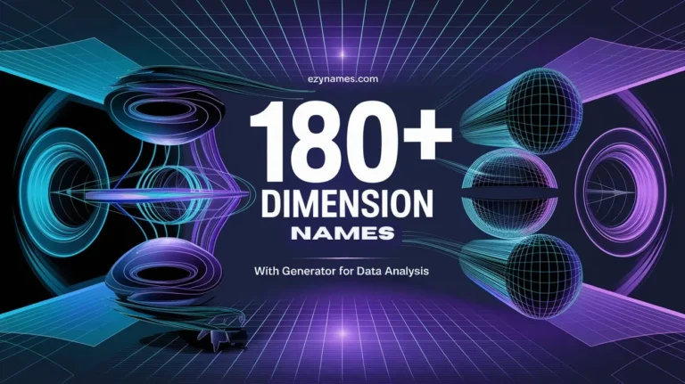 180+ Dimension Names with Generator for Data Analysis