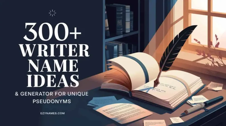 300+ Writer Name Ideas & Generator for Unique Pseudonyms