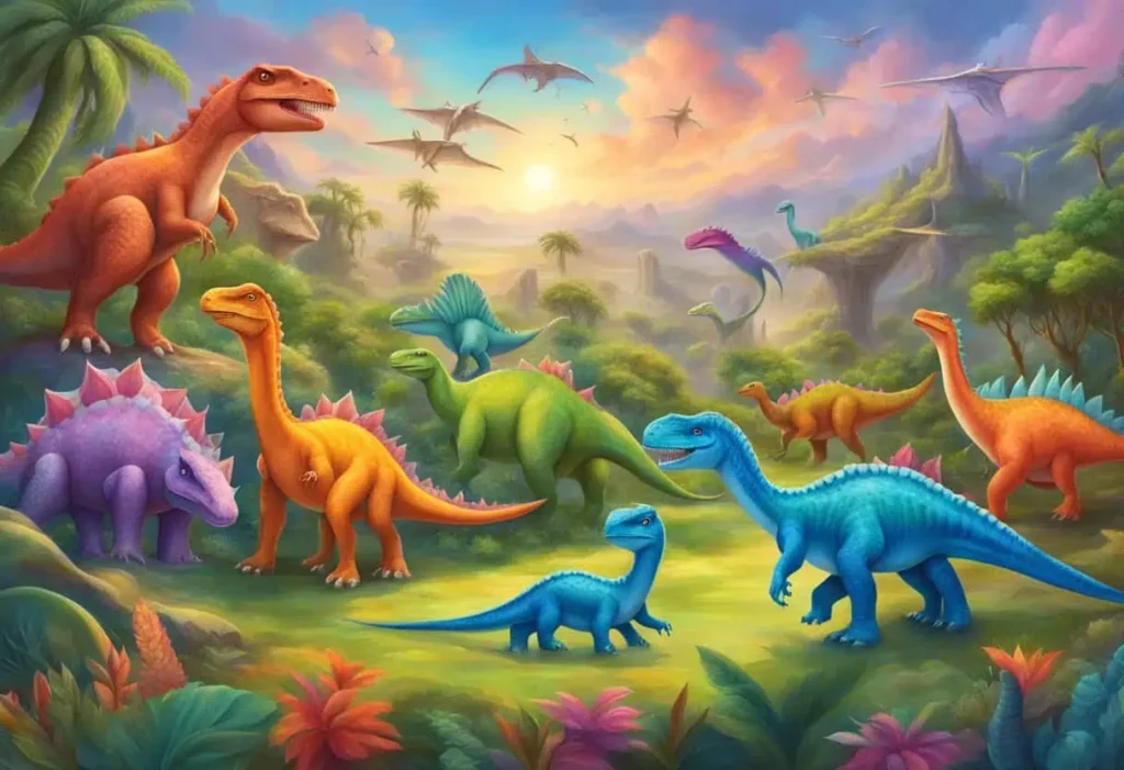 Lighthearted and humorous dinosaur names including Gallimimus Giggles and Tickle-Mimus

