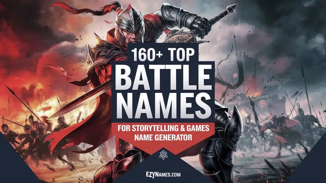 160+ Top Battle Names for Storytelling & Games Name Generator