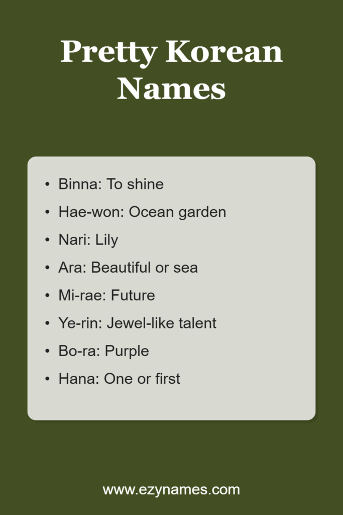 pretty korean names pin