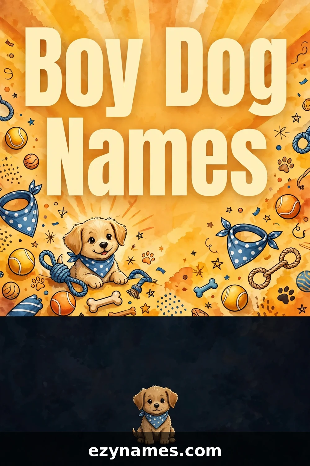 Boy Dog Names - name ideas with meanings | ezynames.com