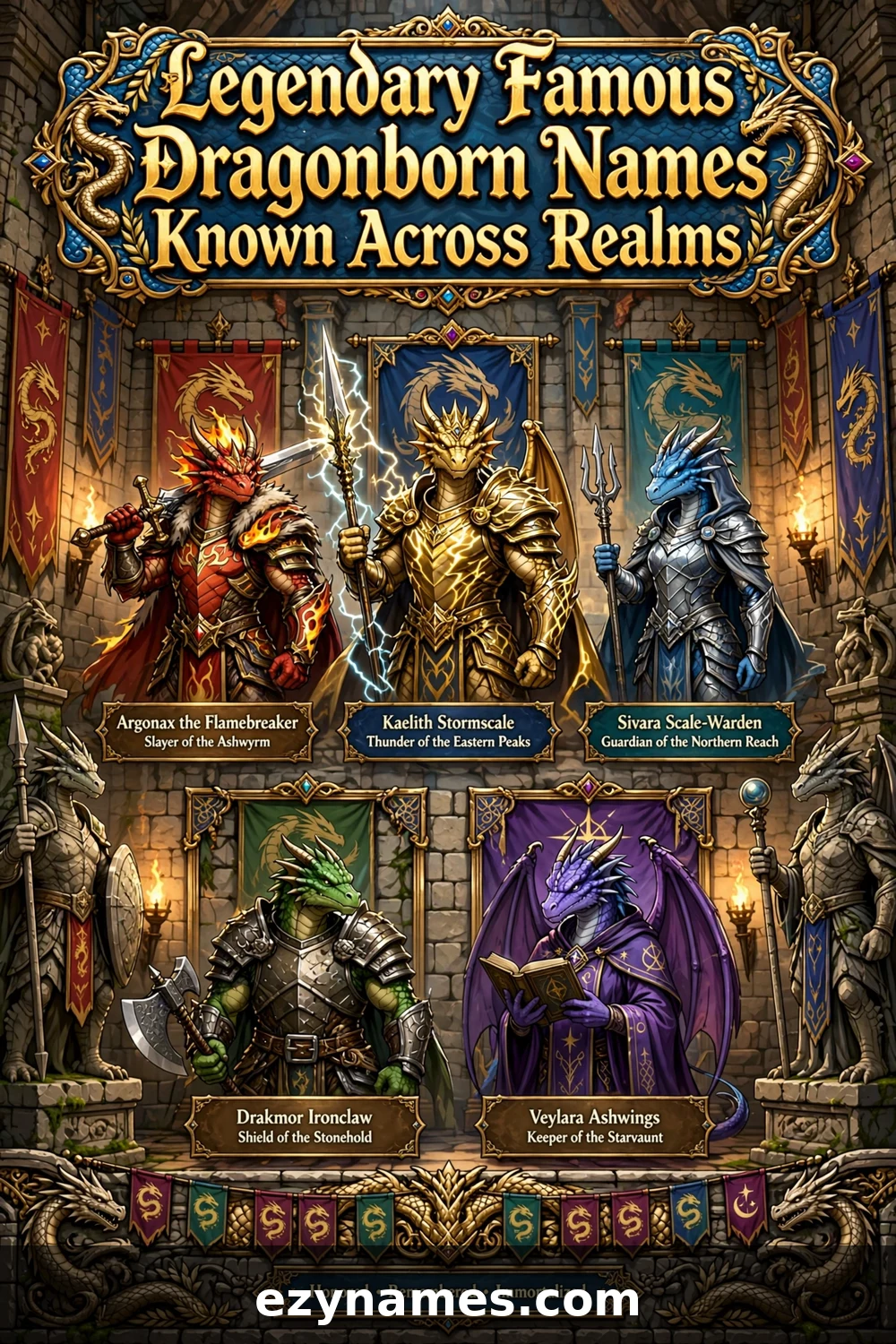 Illustration for Legendary Famous Dragonborn Names Known Across Realms - dragonborn names inspiration