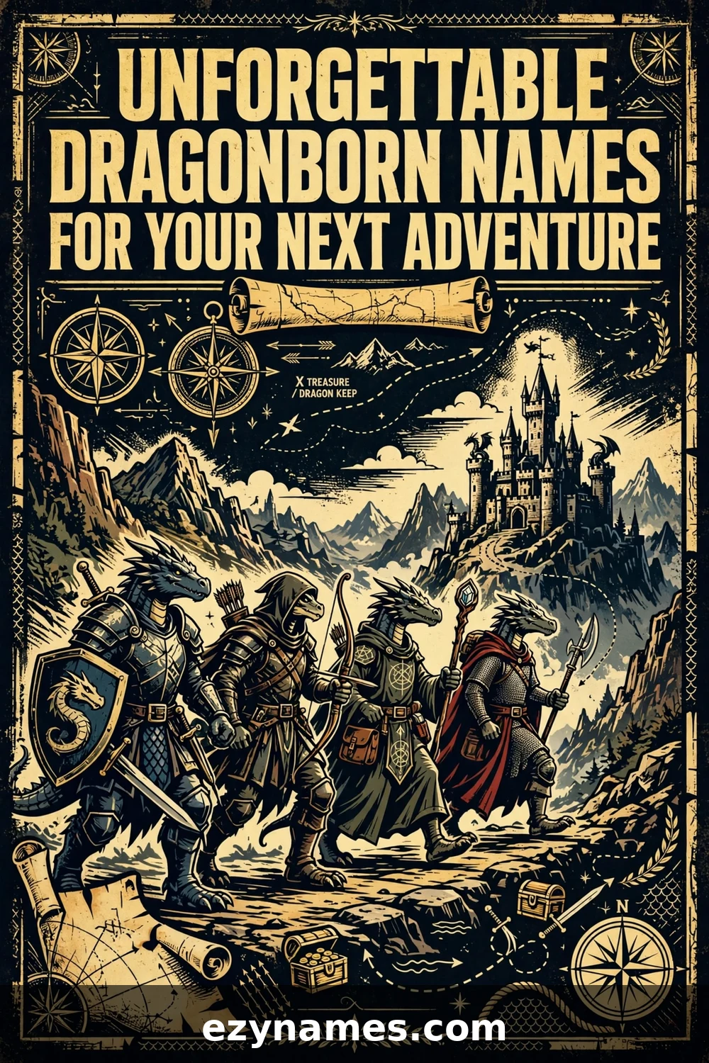 Illustration for Unforgettable Dragonborn Names for Your Next Adventure - dragonborn names inspiration