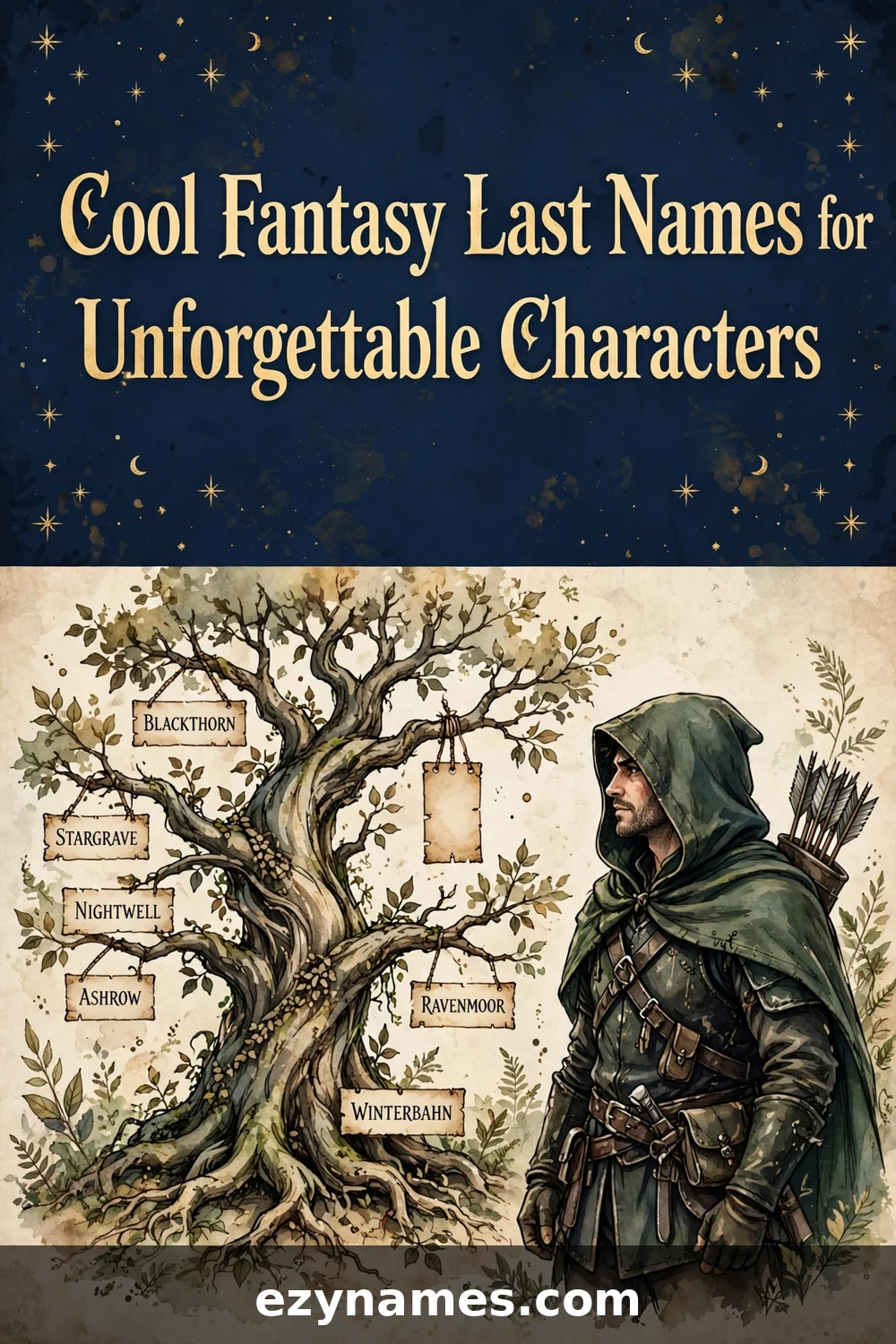 Illustration for Cool Fantasy Last Names for Unforgettable Characters
