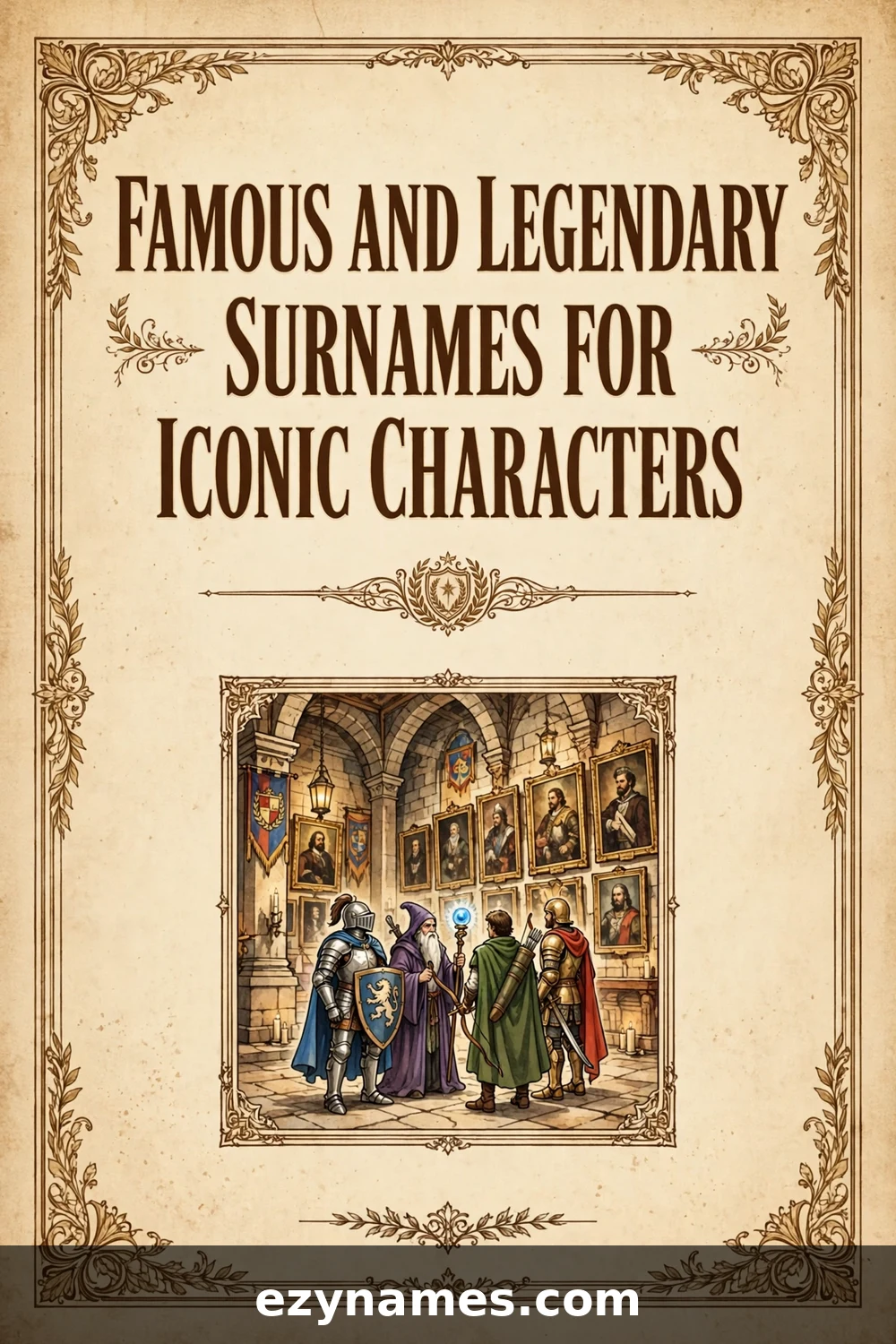 Illustration for Famous and Legendary Surnames for Iconic Characters