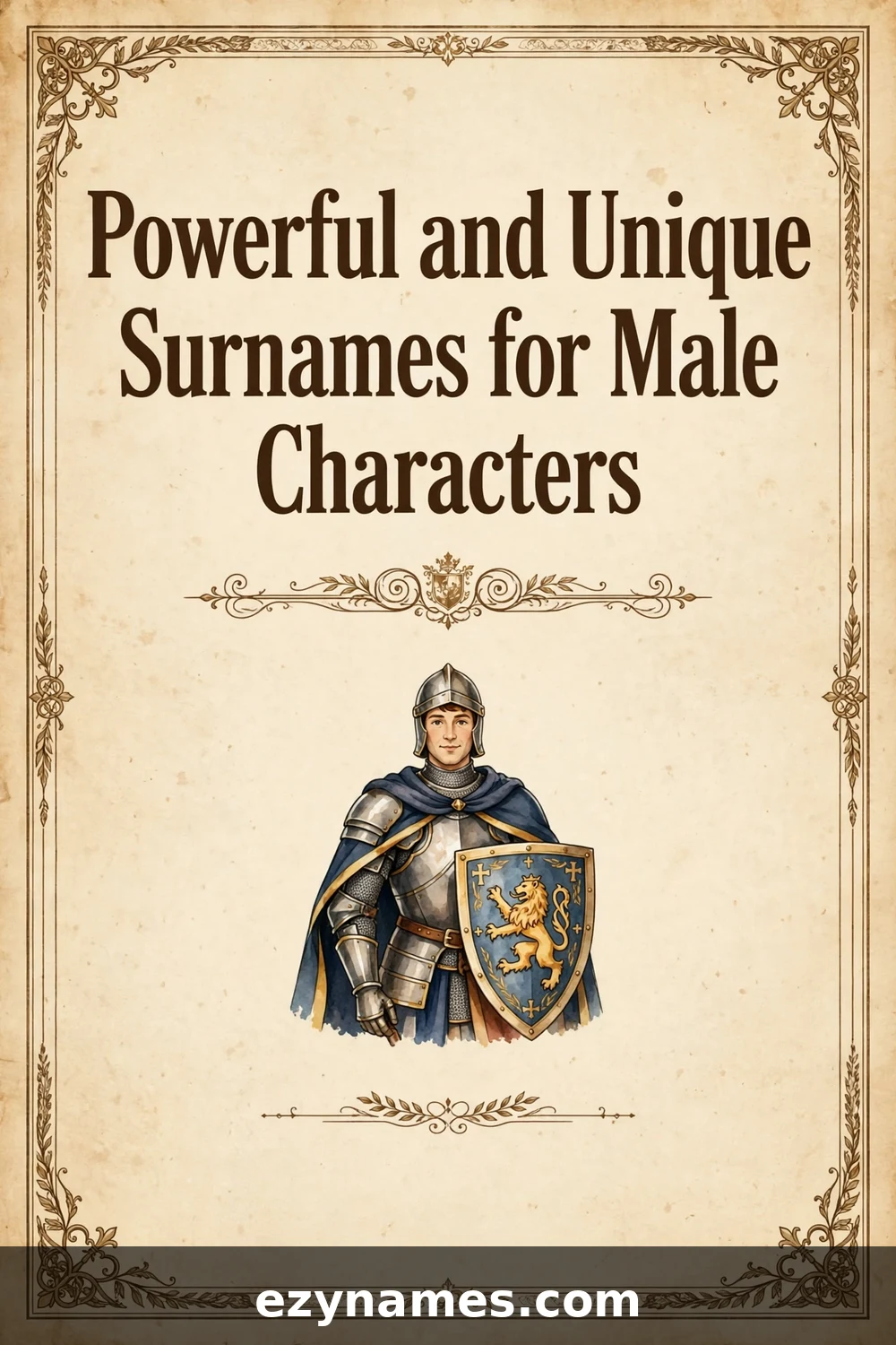 Illustration for Powerful and Unique Surnames for Male Characters