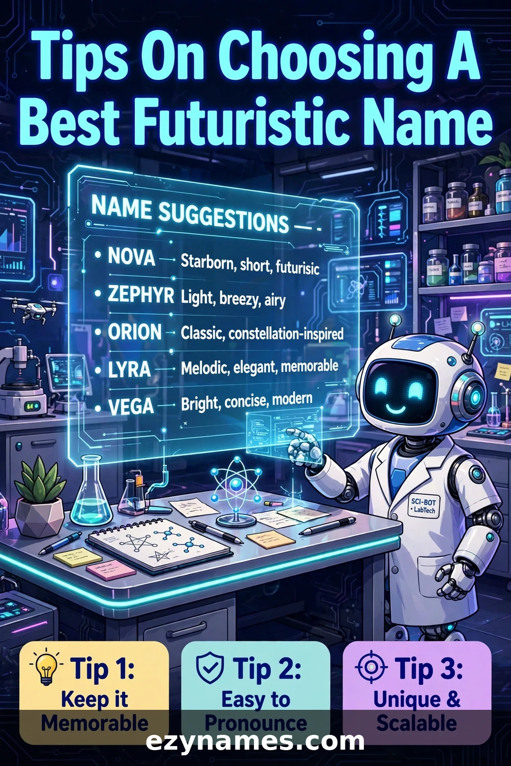Illustration for Tips On Choosing A Best Futuristic Name - futuristic names inspiration