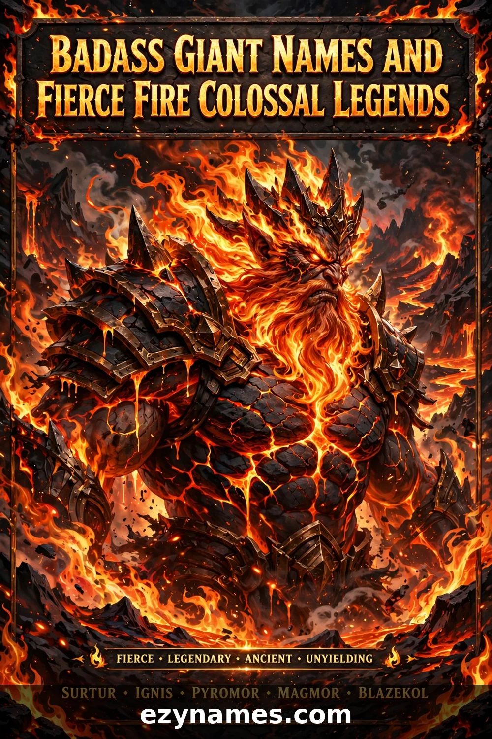 Illustration for Badass Giant Names and Fierce Fire Colossal Legends - giant names