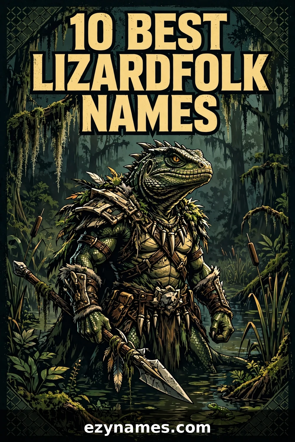 Illustration for 10 Best Lizardfolk Names - lizardfolk names