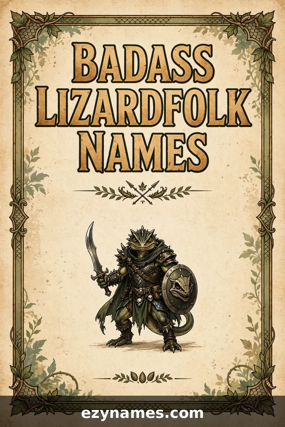 Illustration for Badass Lizardfolk Names - lizardfolk names