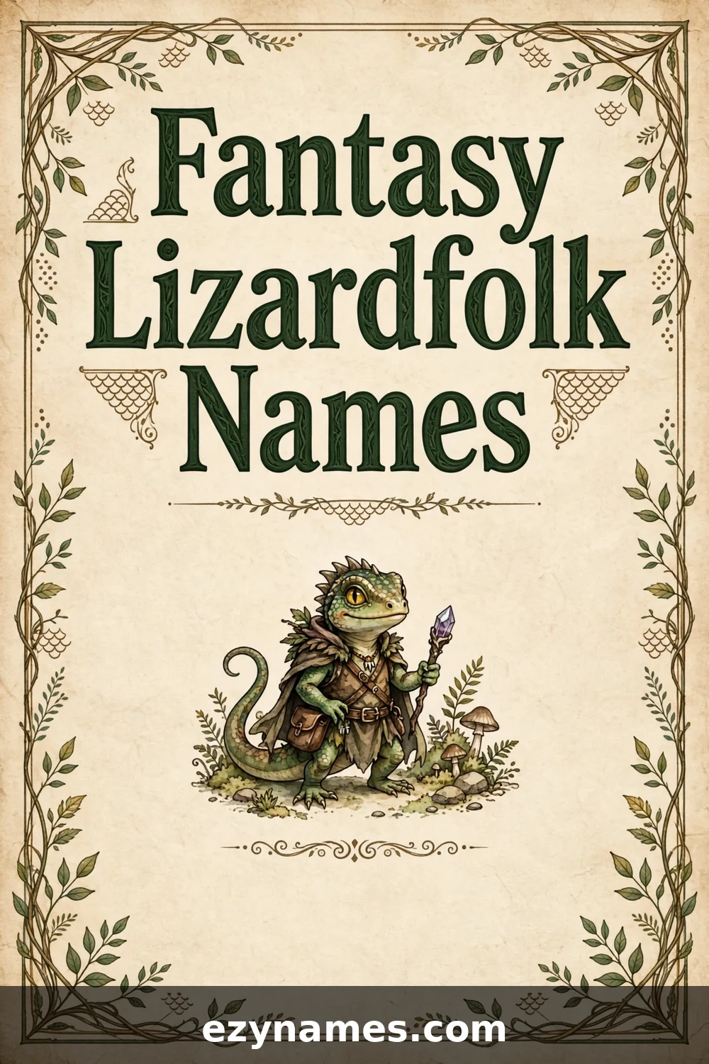 Illustration for Fantasy Lizardfolk Names - lizardfolk names