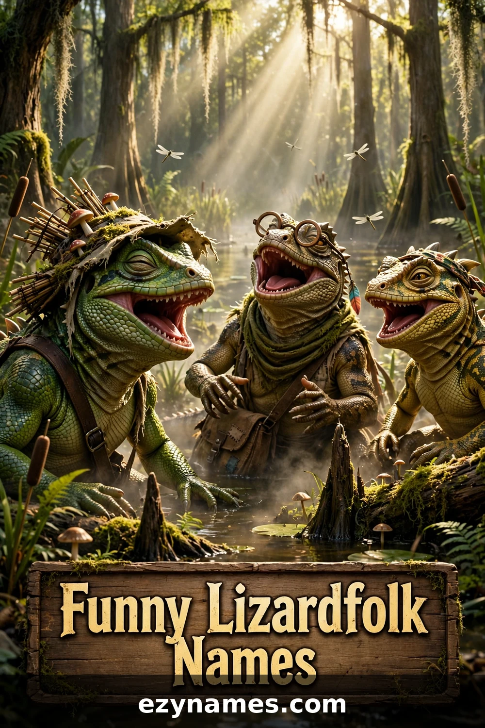 Illustration for Funny Lizardfolk Names - lizardfolk names