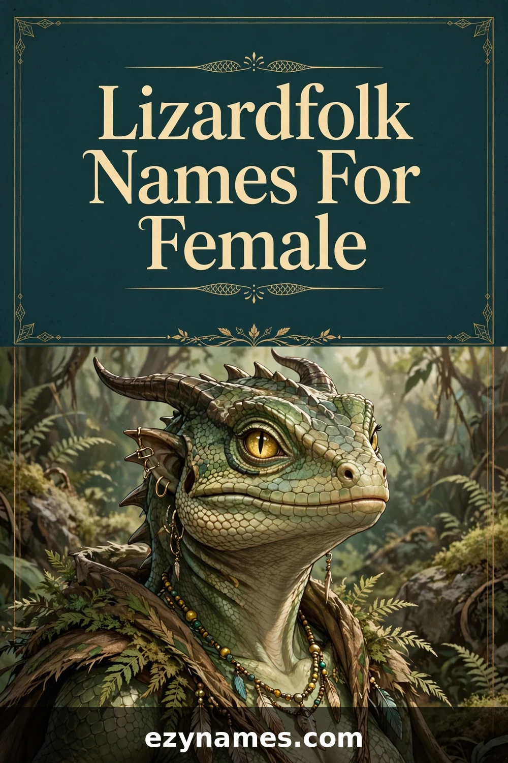Illustration for Lizardfolk Names For Female - lizardfolk names