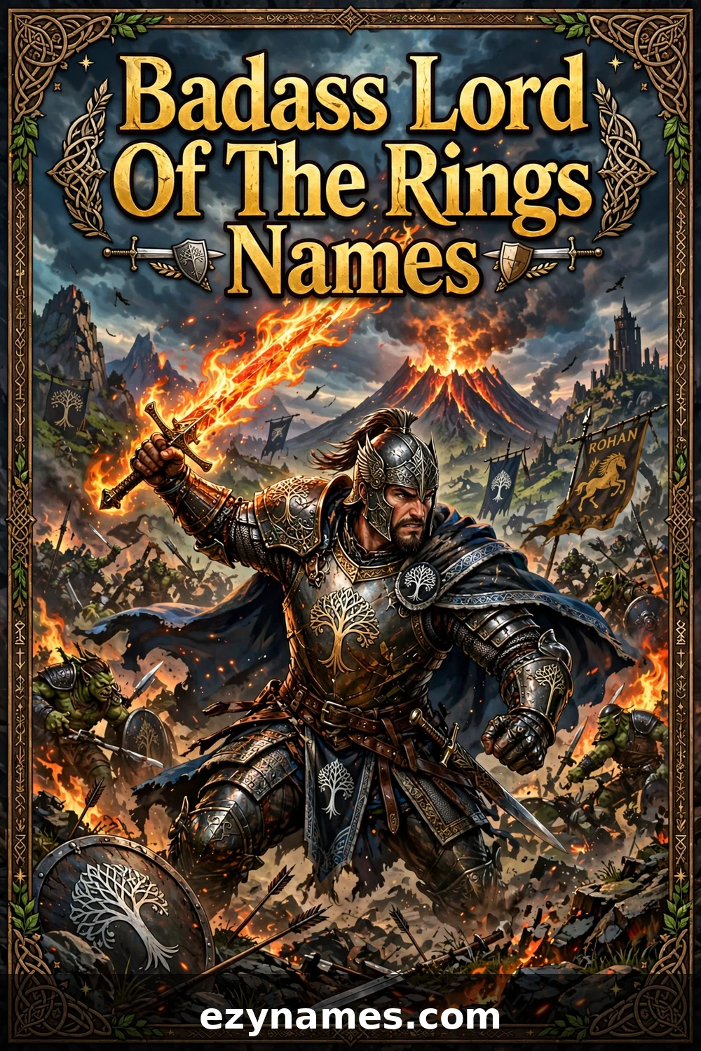 Illustration for Badass Lord Of The Rings Names - armored knight