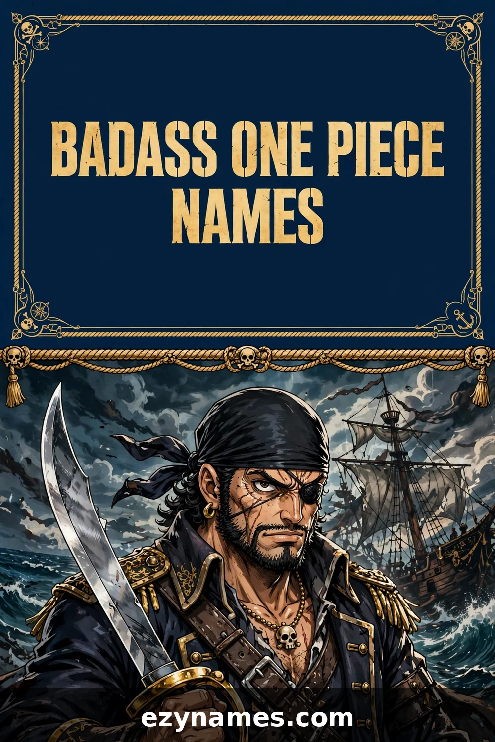 Illustration for Badass One Piece Names - fierce pirate captain