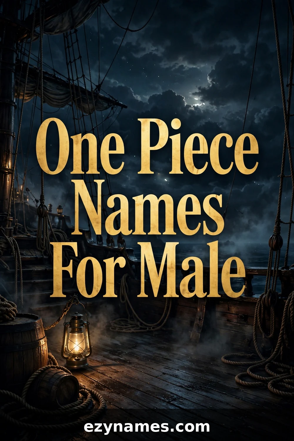 Illustration for One Piece Names For Male - pirate ship deck night
