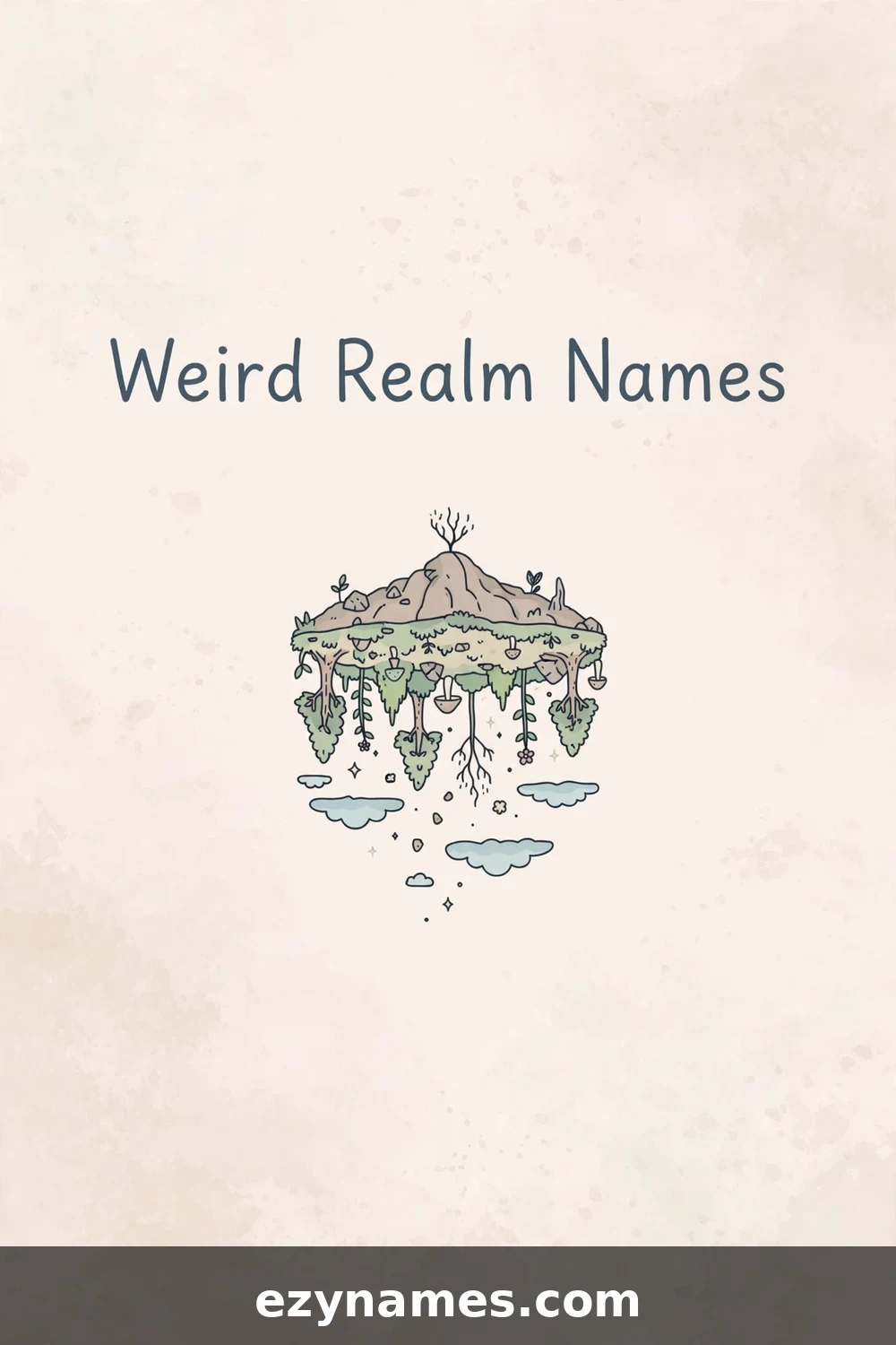 Illustration for Weird Realm Name Ideas - upside-down island doodle