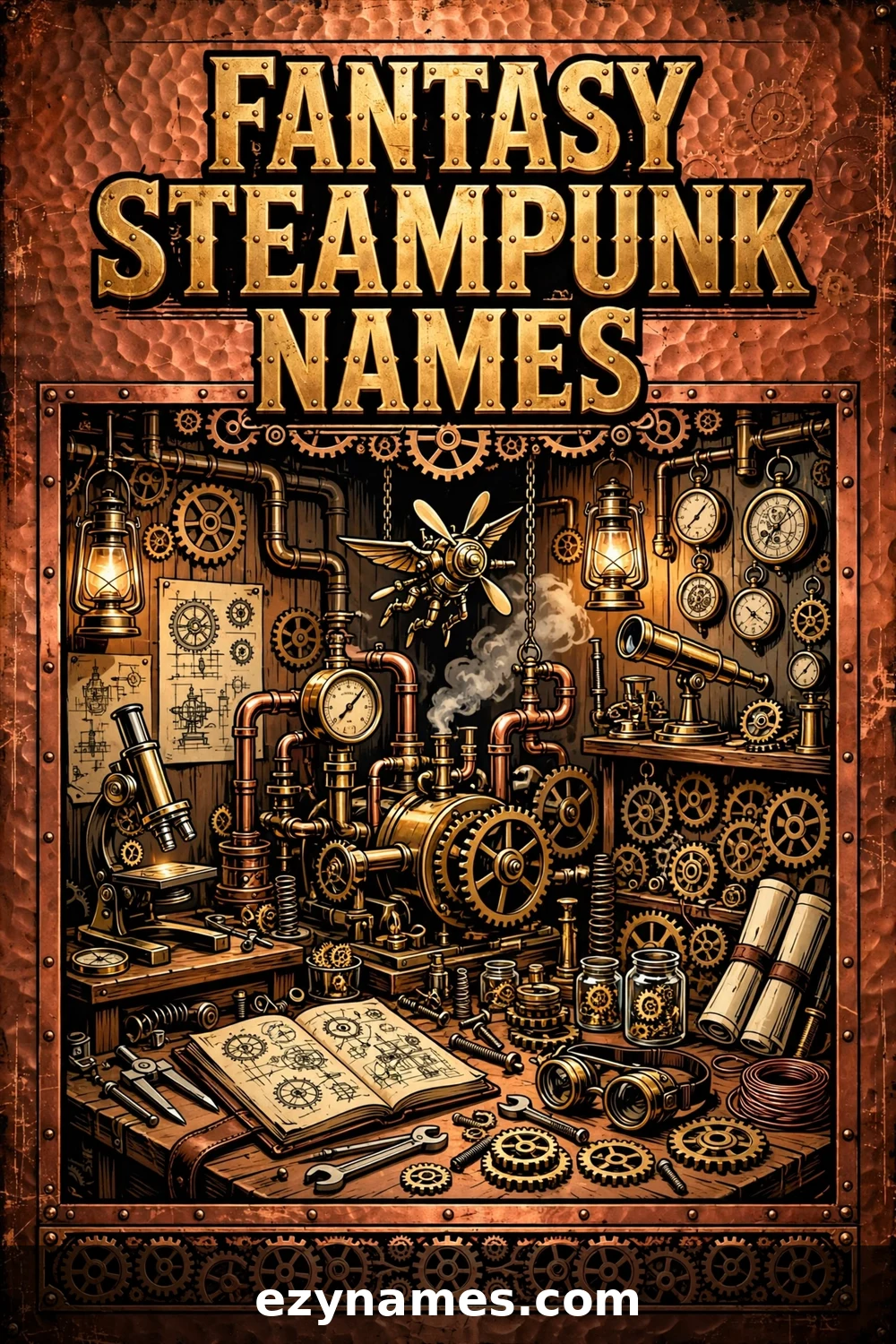 Illustration for Fantasy Steampunk Names - steampunk names inspiration