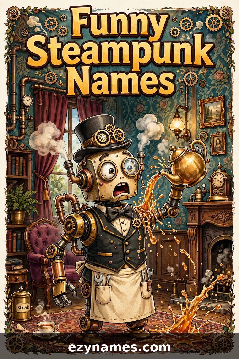 Illustration for Funny Steampunk Names - steampunk names inspiration