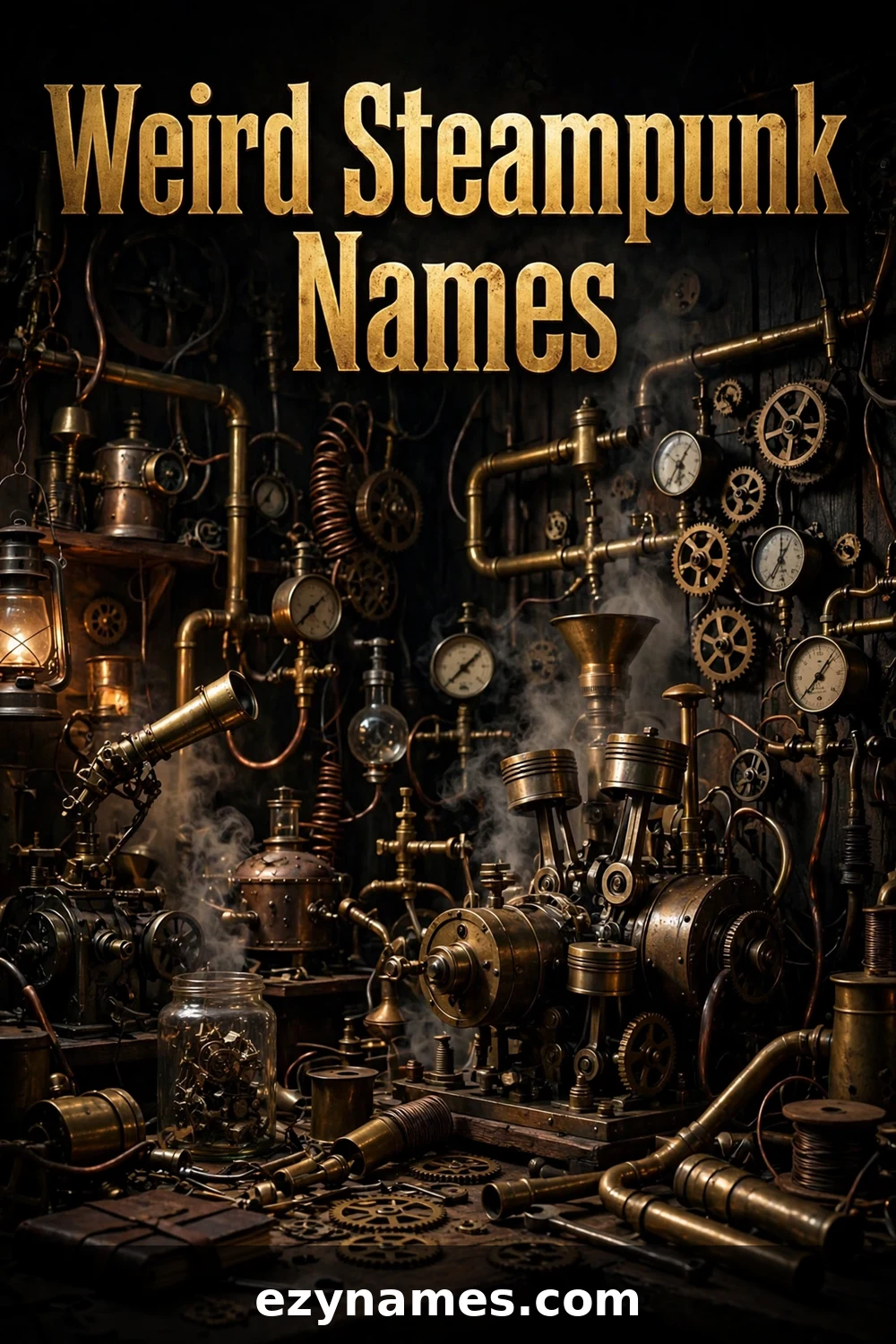 Illustration for Weird Steampunk Names - steampunk names inspiration