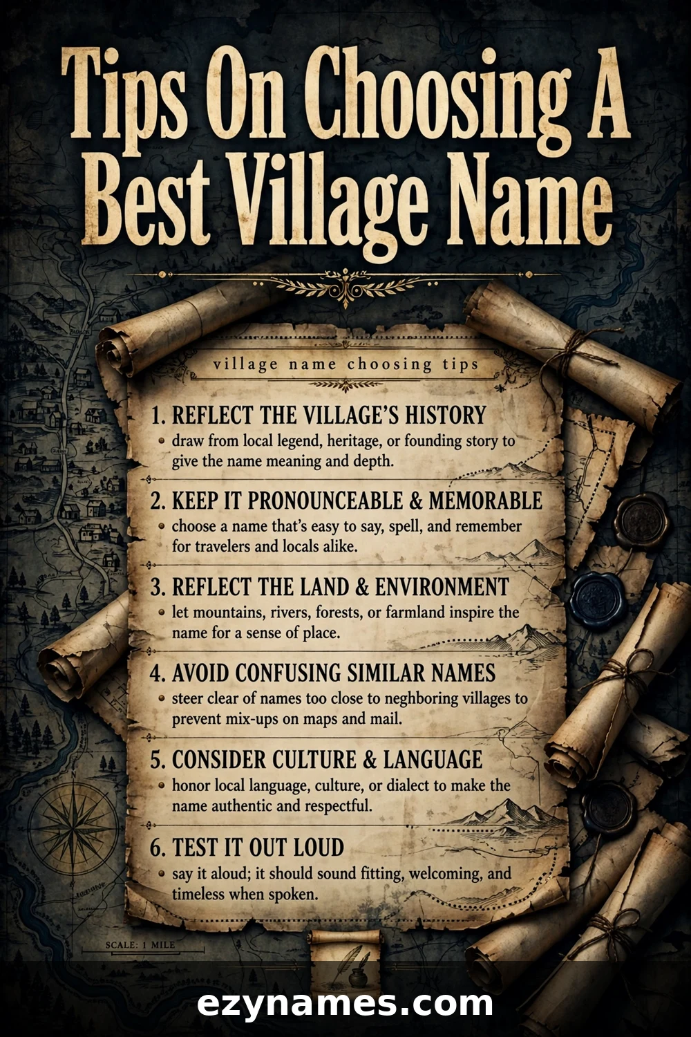Illustration for Tips for Choosing the Best Village Name - old village map