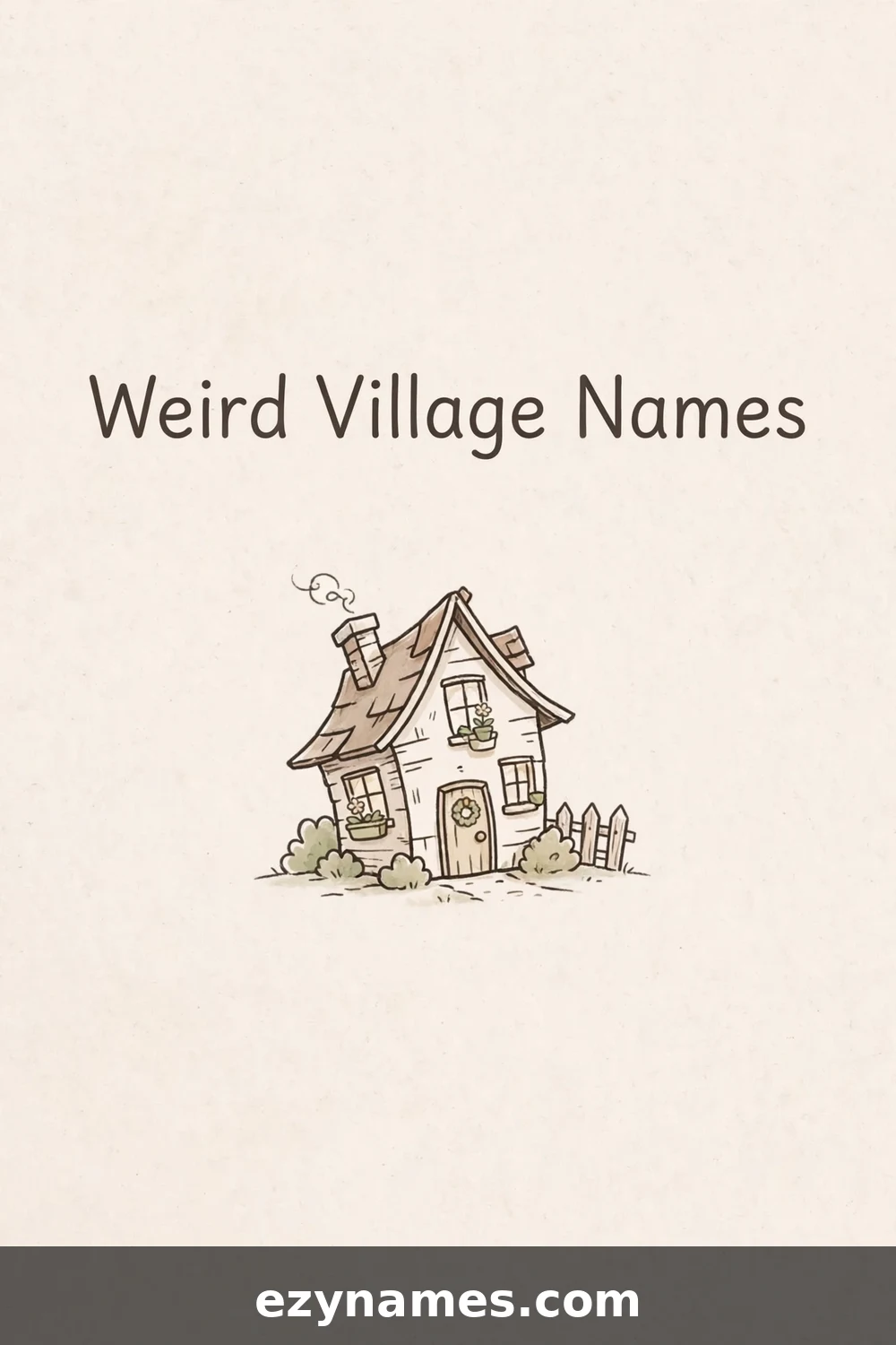 Illustration for Weird Village Name Ideas - crooked house doodle