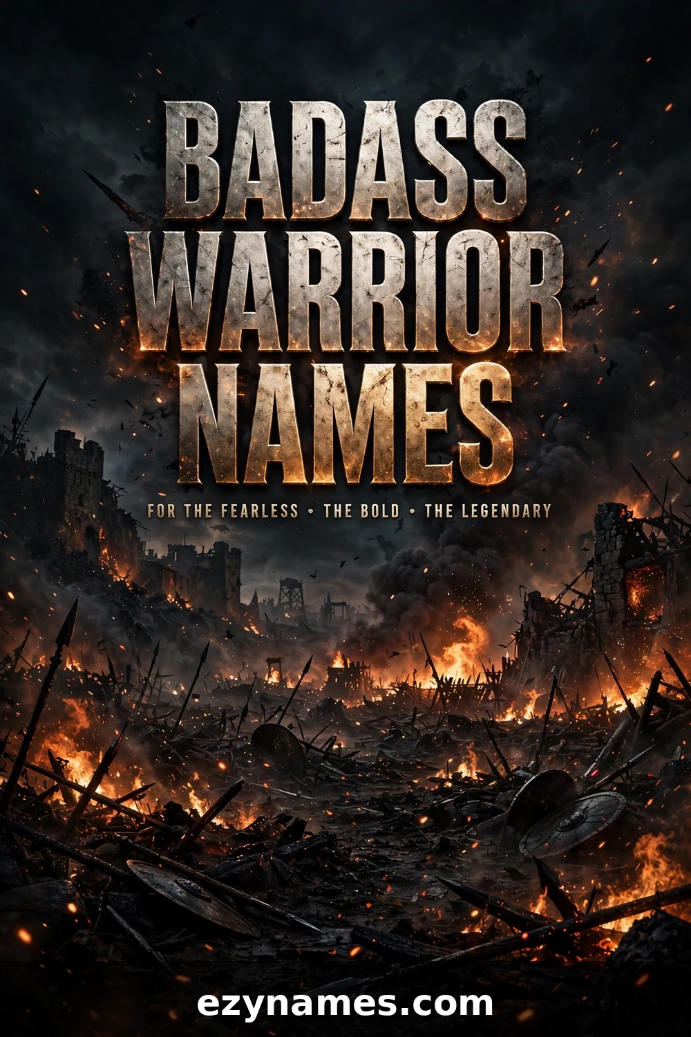 Illustration for Badass Warrior Names - burning battlefield