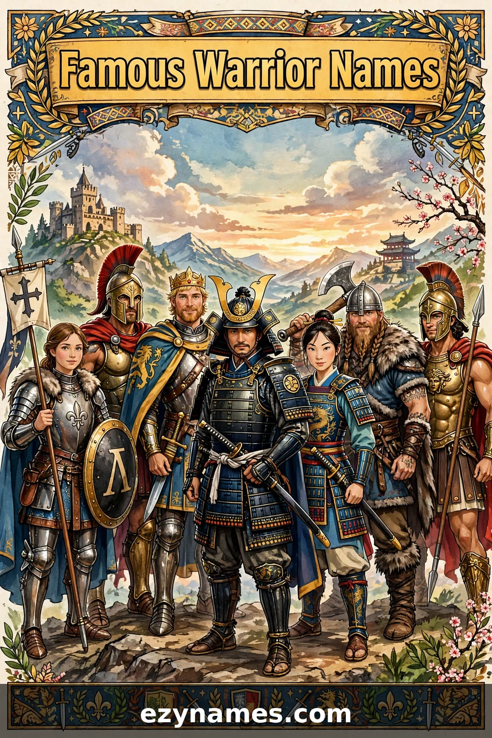 Illustration for Famous Warrior Names - legendary fighters