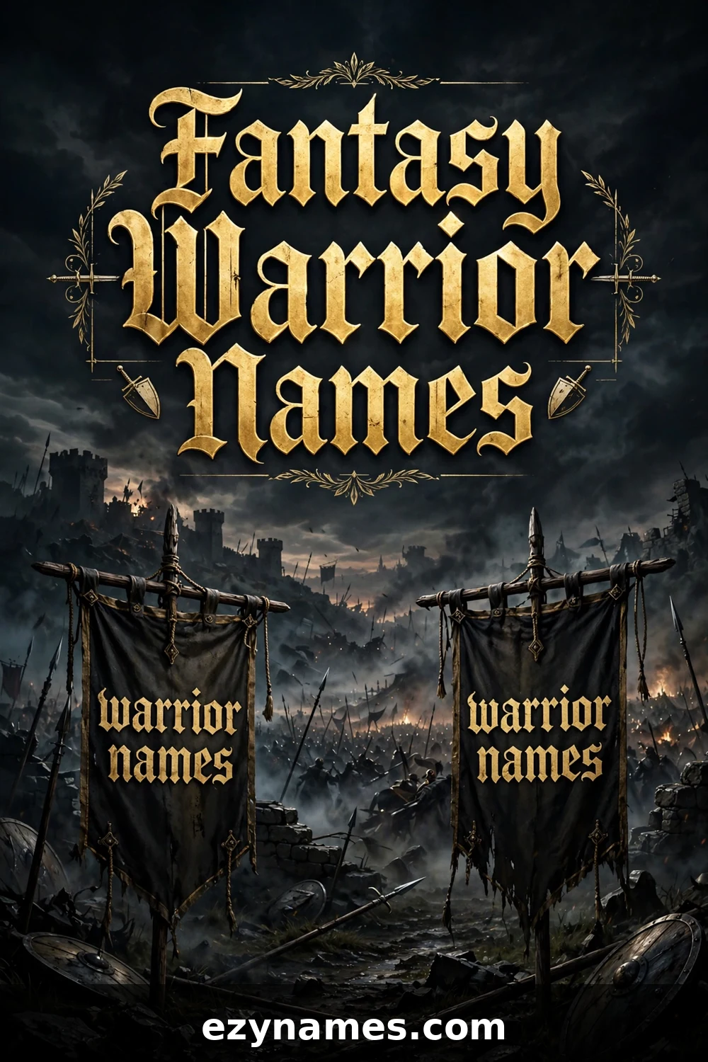 Illustration for Fantasy Warrior Names - dark battlefield