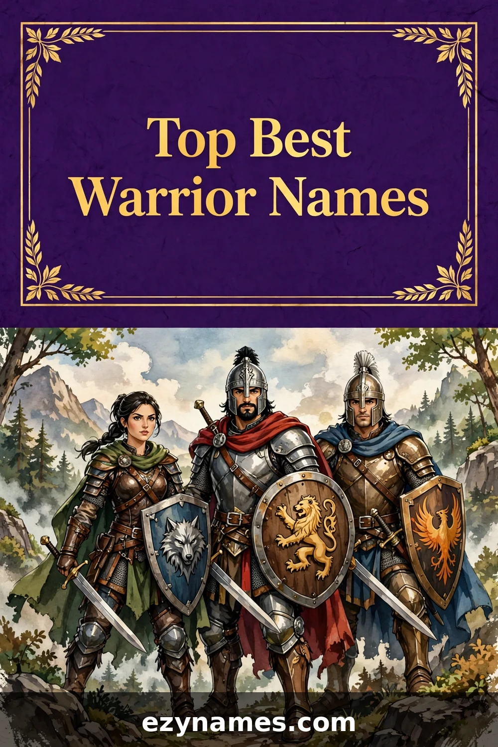 Illustration for Top Best Warrior Names - armored warriors