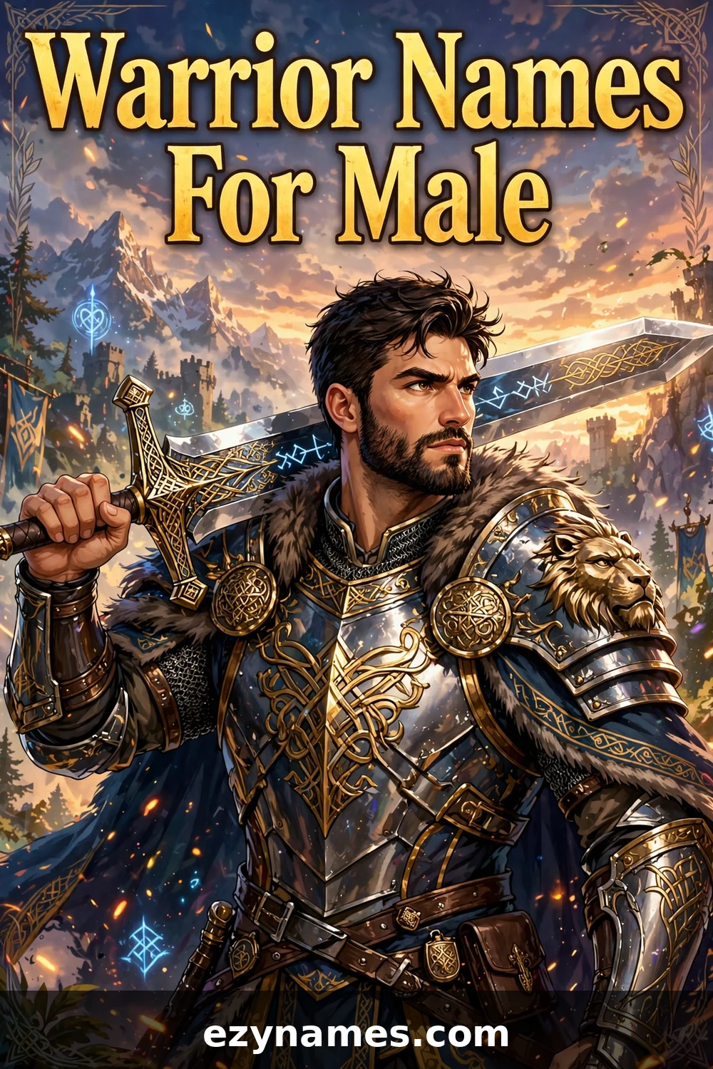 Illustration for Warrior Names For Male - heroic swordsman